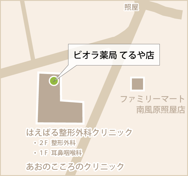 マップ：ビオラ薬局　てるや店
